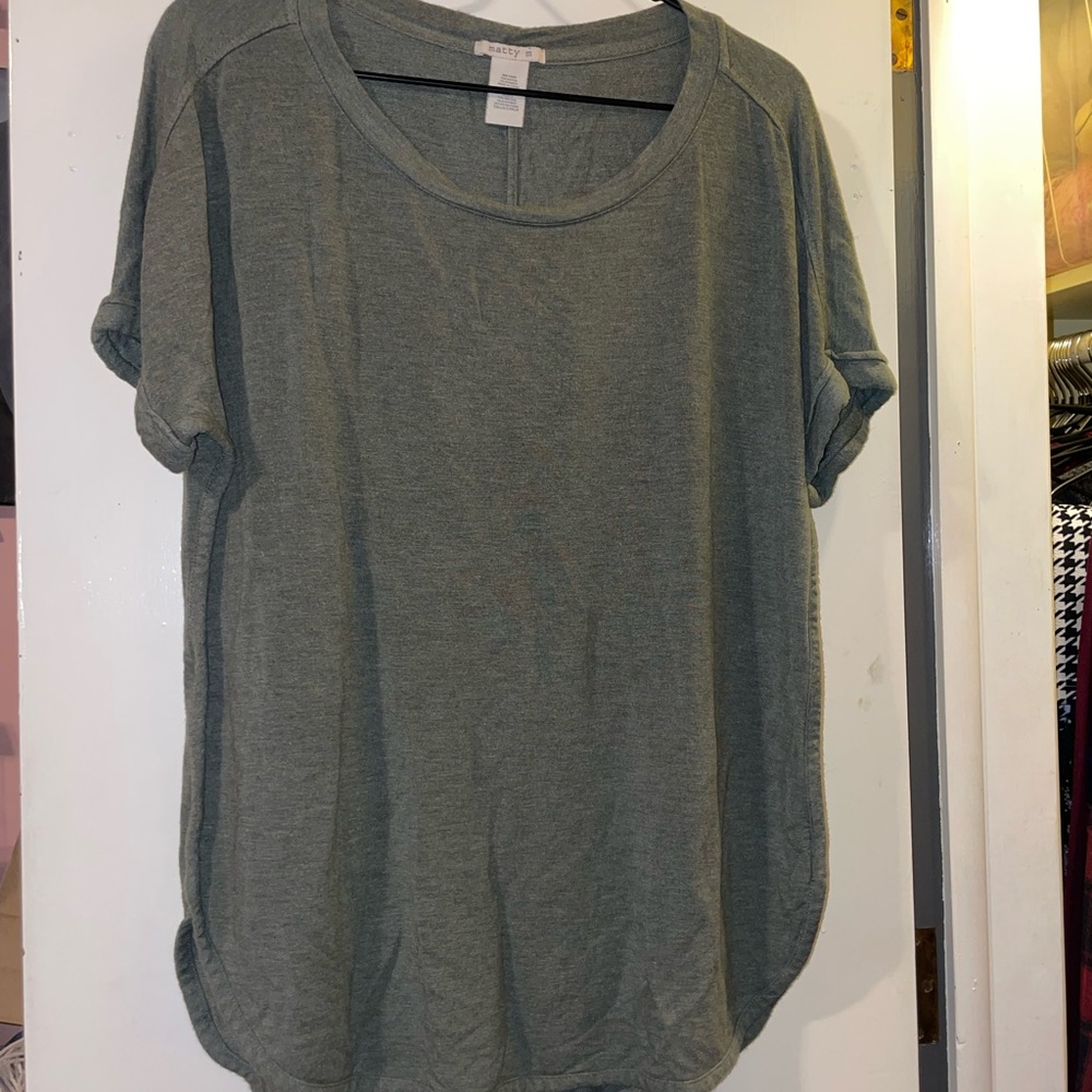 Matty M Heathered Green Short Sleeve Top